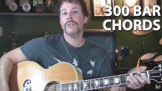 Learn over 300 bar chords on the guitar Part 1 - beginner guitar lessons