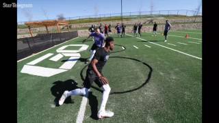 West Virginia quarterback Skyler Howard works out at APEC