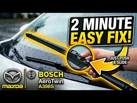 OE wiper blade install, easy step by step instructions Mazda CX5 CX9 CX90 6 3 Bosch Aero Twin review