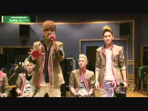 [120323 KBS World Radio Arabic Interview] JR & Aron singing NU, Establish, Style, Tempo CUT.wmv