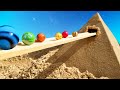 Marble Run Race ASMR Sand Pyramid Survival !!