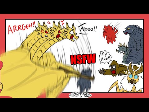 King Ghidorah VS NSFW Art Using Kong's Axe! (Godzilla Comic Dub)