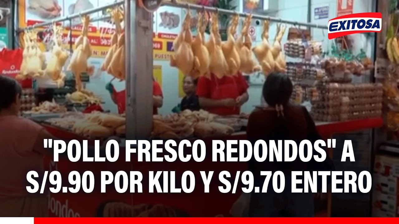 🔴🔵"Pollo Fresco Redondos" se ofrece a S/9.90 por kilo y S/9.70 entero en el mercado Lobatón de Lince