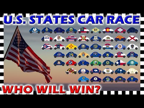 Country Cars U.S. States Race - Algodoo Car Race