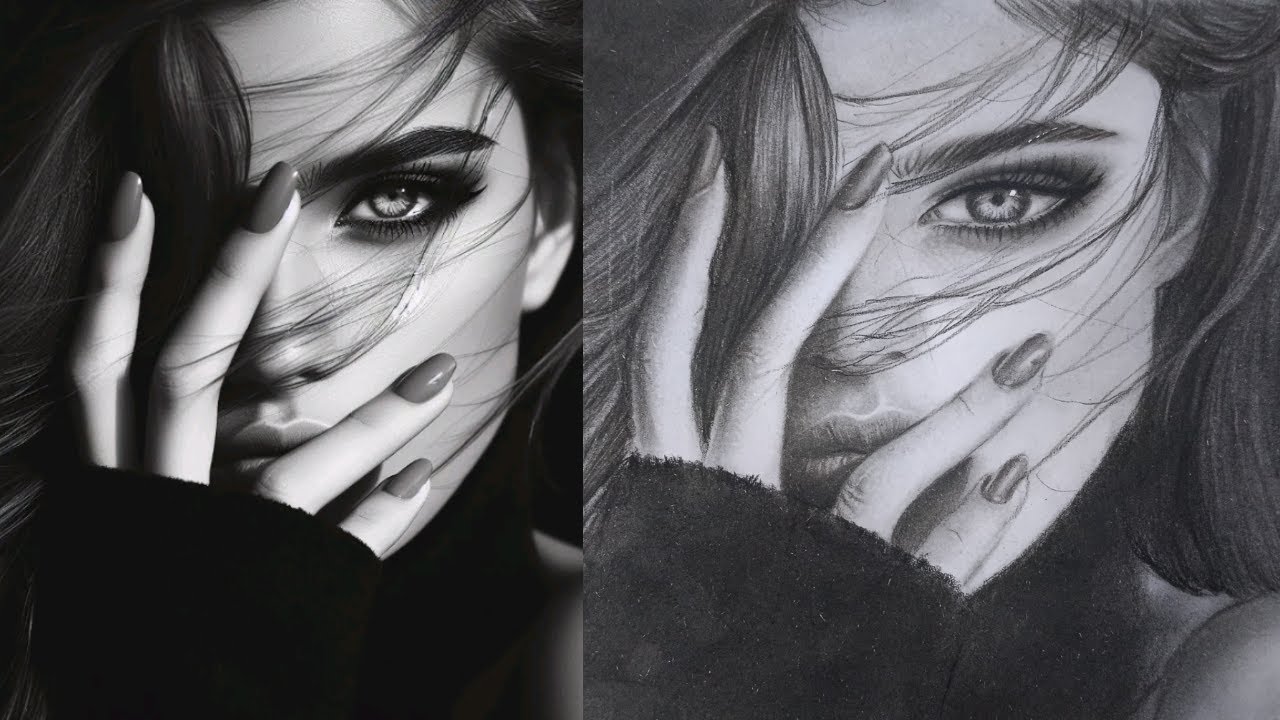 Realistic Mysterious Woman Sketch Drawing Tutorial | Pencil Drawing | Portrait Drawing