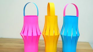 How to make very easy paper Lantern for kids,easy kids paper crafts