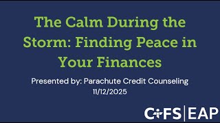The Calm During the Storm: Finding Peace in Your Finances