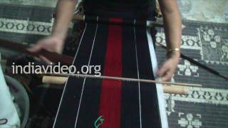 Weaving of Naga shawl, Nagaland