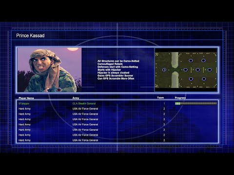 GLA Stealth vs USA Air Force C&C Generals Zero Hour 1 vs 7 Hard armies  Gameplay ( Last Stand )