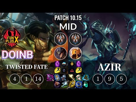 FPX Doinb Twisted Fate vs Azir Mid - KR Patch 10.15