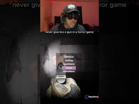never give bro a gun in a horror game 😂 (Twitch/YT: HeyyVance) #chuxie #horrorgaming #jumpscares