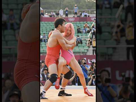 Man vs Woman Olympic Wrestling Event #wrestling #wrestlemania #athlete #olympics #martialarts #레슬링
