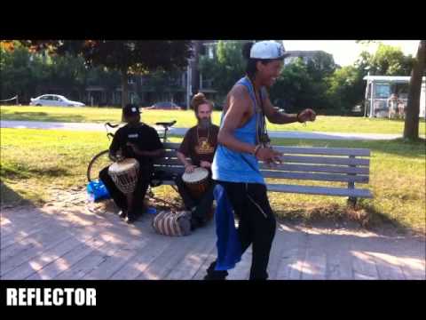 B-Boy Quicksz & Crew Danceing to the Beat of the Drums at Woodbine Beaches Toronto.