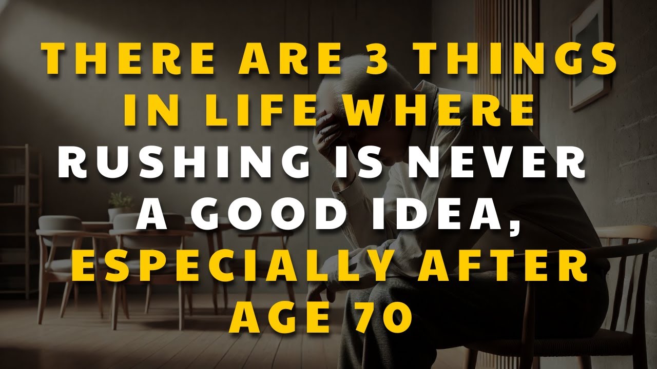 Three things you should never rush as you get older.