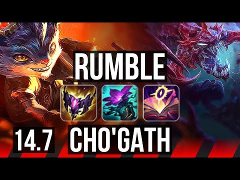 RUMBLE vs CHO'GATH (TOP) | 57k DMG, 7 solo kills, 300+ games | NA Master | 14.7