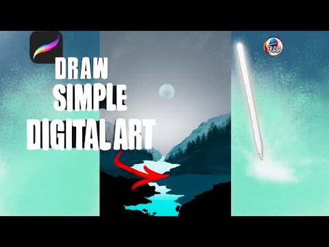 Anyone Can Draw This Mountain Landscape in Procreate on your iPad. #arttutorial#digitalart#procreate