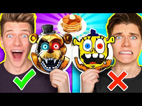 Minecraft NOOB vs PRO: Pancake Art Challenge! How To Make Five Nights at Freddy’s vs Rainbow Friends
