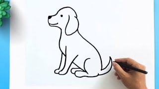 How to Draw a Dog Step by Step 🐕 Easy Drawing a Dog - Animal Drawings