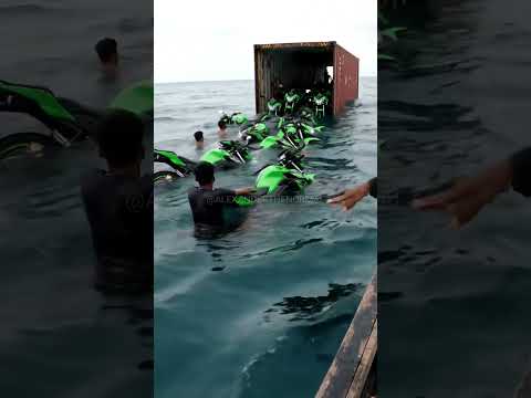 Unknown Bikes Found in Cargo Ship Container?! 🏍️🚢#shorts