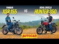 Yamaha XSR 155 Vs Royal Enfield Hunter 350 Two Takes On Retro Comparison Autocar India