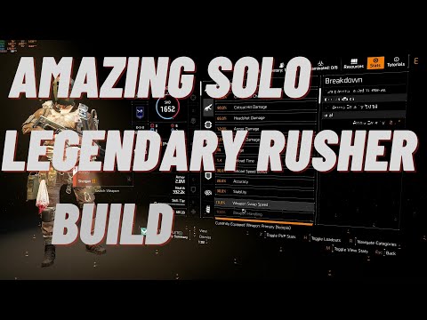 THE DIVISION 2- SOLO LEGENDARY RUSHER BUILD TU 12