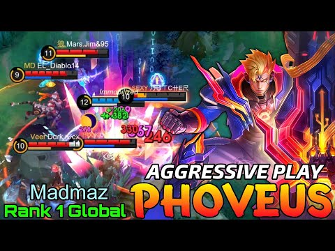 Offlane Monster Phoveus Aggressive Play - Top 1 Global Phoveus by Madmaz - Mobile Legends