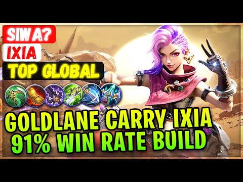 Goldlane Carry ixia 91% Win Rate Build [ Top 2 Global Rank ] SIWA? - Mobile Legends Emblem Build