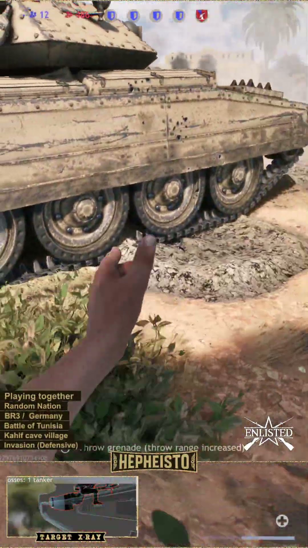 Anti Tank Gunner eliminates Crusader Tank with Explosion Pack