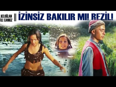 Keloğlan ile Cankız Türk Filmi | Keloğlan, Cankız'ı Derede Yıkanırken Görüyor!