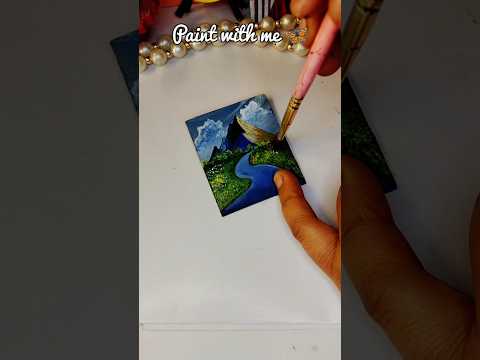 Beautiful Painting ✨| Mountain painting #diy #trending #art #painting #cute #youtubeshort #viral