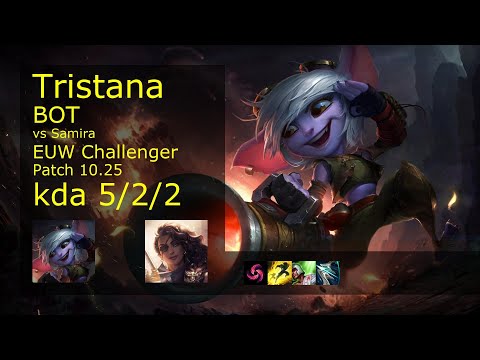 Tristana ADC vs Samira - EUW Challenger 5/2/2 Patch 10.25 Gameplay