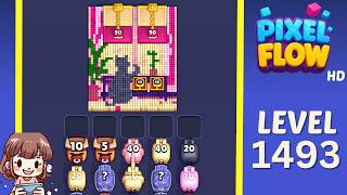 Pixel Flow Level 1493 Solution Walkthrough