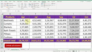 Unhide all columns at once | VBA Tutorial | simple vba code in excel