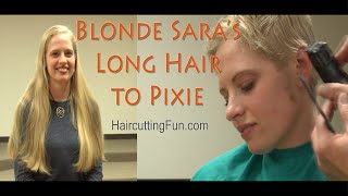 Preview clip for Blonde Saras Long Hair to Pixie T
