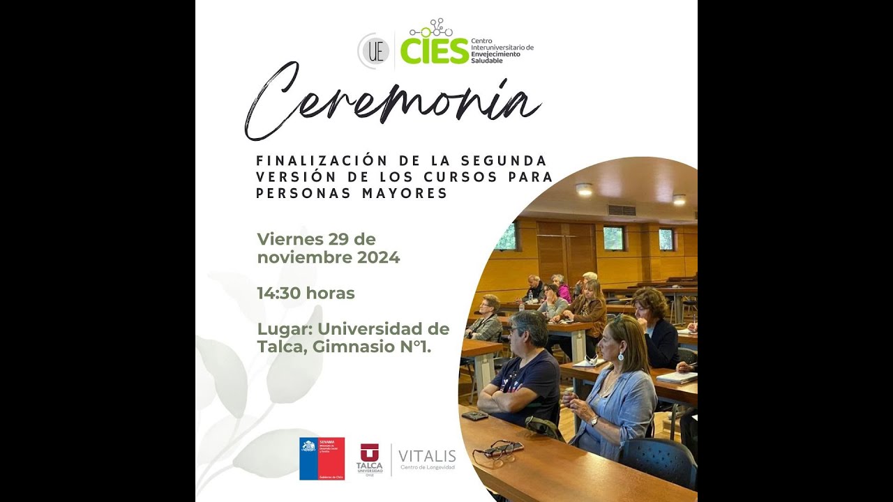 Ceremonia de Finalización de la Segunda Versión de los Cursos para Personas Mayores