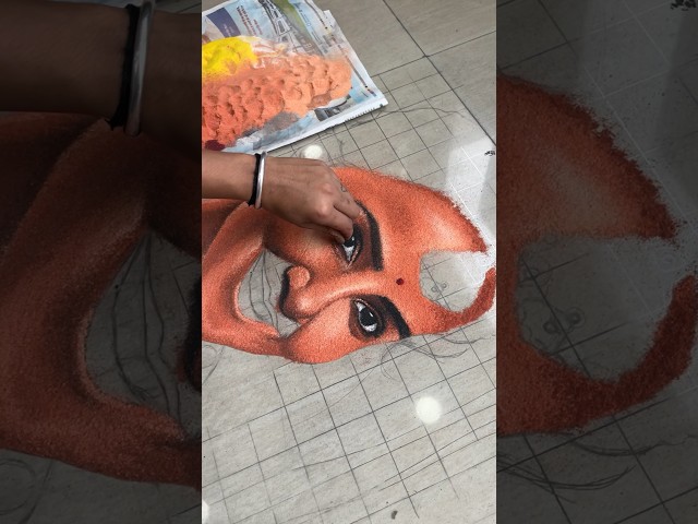 Portrait rangoli design step by step instructions by learn art - video 2