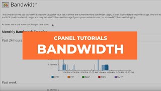 cPanel Tutorials – Bandwidth