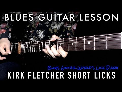 [TAB & SLOW] Kirk Fletcher Blues Licks in C - Blues Guitar Lesson | #266