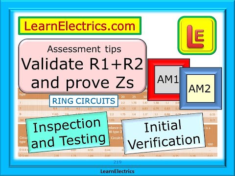 VALIDATE TEST RESULTS FOR RING CIRCUITS – R1+R2 – Zs – AM1 AND AM2 ASSESSMENTS – TEST AND INSPECTION