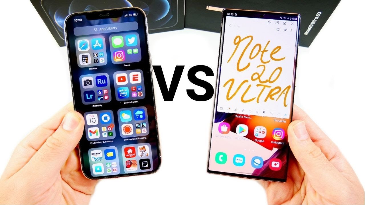 iPhone 12 Pro Max vs Galaxy Note 20 Ultra Full Comparison
