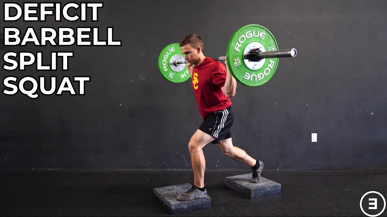 Deficit Barbell Split Squat