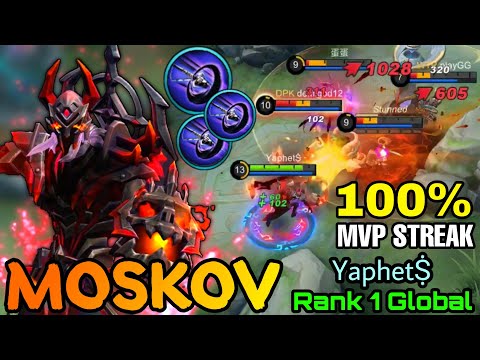 Insane Outplay Moskov Blood Spear 100% MVP Streak!! - Top 1 Global Moskov by YaphetṨ - MLBB
