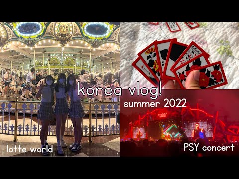 KOREA VLOG 한국: PSY concert (싸이흠뻑쇼), lotte world(롯데월드)+aquarium+seoul sky, camp in 평창, shopping, food