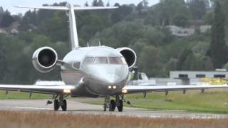 preview picture of video 'VistaJet Bombardier Challenger 605 OE-IND Take Off at Airport Bern-Belp'
