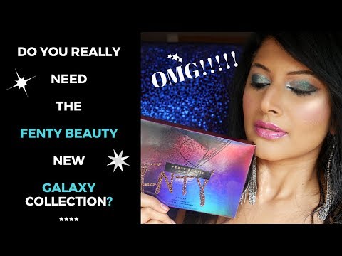 NEW FENTY BEAUTY GALAXY COLLECTION 2017 | Review + swatches + makeup tutorial on brown/indian skin! Video
