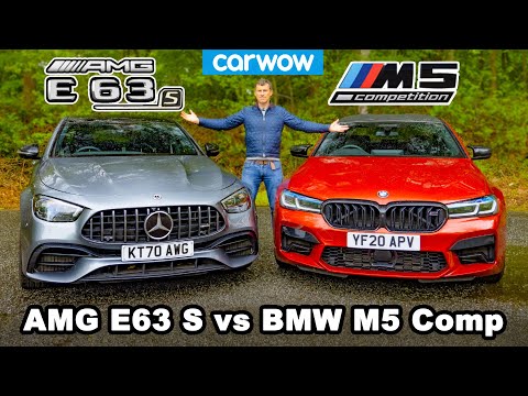 BMW M5 Comp vs AMG E63 S review & 0-60mph, 1/4-mile, brake and drift comparison!