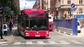 preview picture of video 'SL Buses at Odenplan, Stockholm, 2014'