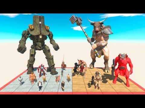 Minotaur Team vs Humans - Animal Revolt Battle Simulator