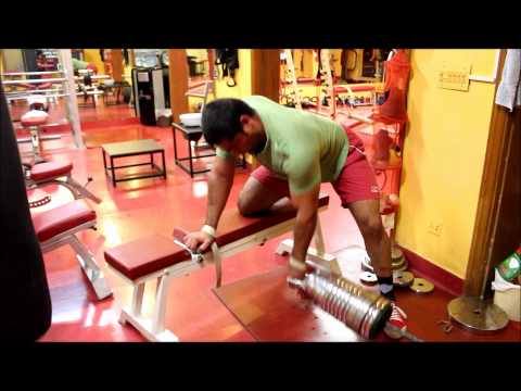 Single Arm Barbell Row - 140lbs - Moez Aryan - Omnifarious.net.pk