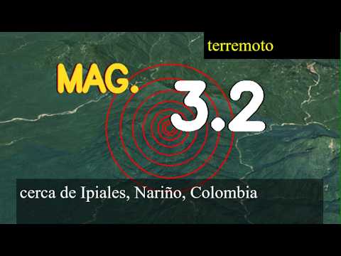 Un terremoto de magnitud menor de 3,2 se produjo cerca de Ipiales, Nariño, Colombia, hoy el 17 de f